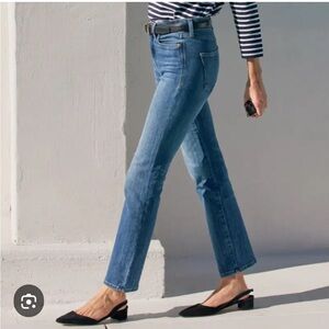 AYR The Pop Jeans Womens W 32L Straight Leg Ankle Stretch Classic Blue Basic